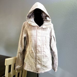 Burton Plaid Ski & Snow Jacket - Cream and Gray